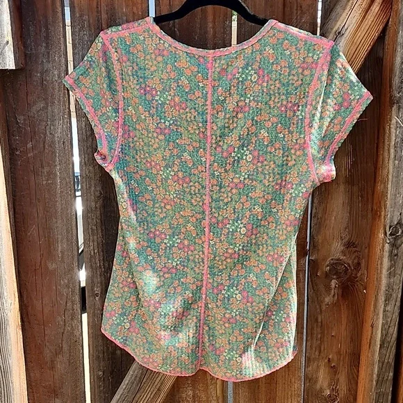 New Natural Life Floral Waffle Top, NWT, Sz Large - Picture 5 of 9